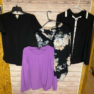 Womens Medium Dress Shirt Blouse Bundle (4)